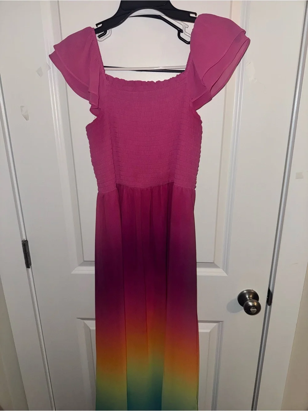 Justice Pink Ombre Flutter-Sleeve Maxi Dress